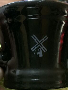 Men's Shaving Mug with Windmill Logo - Black